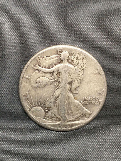 1941 United States Walking Liberty Silver Half Dollar - 90% Silver Coin from Estate