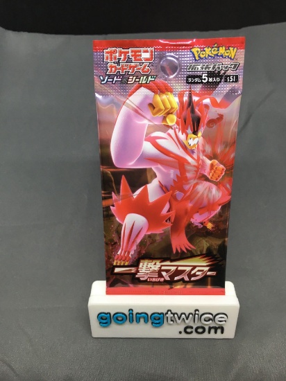 Factory Sealed Pokemon Japanese Sword & Shield SINGLE STRIKE 5 Card Booster Pack