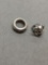 Lot of Two Sterling Silver Pandora Style Charms, One I Love You and One Puppy Dog