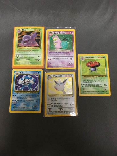 5 Card Lot of Vintage Pokemon Holofoil Rare Trading Cards from a Huge Esate Collection!