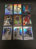 9 Card Lot of REFRACTOR and PRIZM Sports Cards with Rookies, Stars and More!