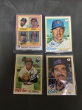 4 Count Lot of Hand Signed 1978 Topps Vintage Baseball Cards from Huge Collection