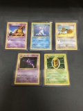 5 Card Lot of Vintage Pokemon Base Set 1st Edition Shadowless Trading Cards from Collection