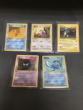 5 Card Lot of Vintage Pokemon Base Set 1st Edition Shadowless Trading Cards from Collection