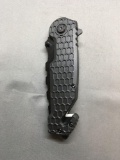 Fast Action Spring Loaded Spring Open Black Tactical Knife from Collection