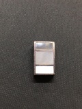 White Tone Triple Inlay Mother of Pearl Rectangular 17x10mm Sterling Silver Pendant