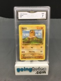 GMA Graded 1999 Pokemon Base Set Unlimited #47 DIGLETT Trading Card - NM 7