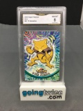 GMA Graded 2000 Pokemon Topps TV Animation #63 ABRA Trading Card - NM-MT 8