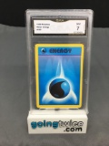 GMA Graded 1999 Pokemon Base Set Unlimited #102 WATER ENERGY Trading Card - NM 7
