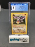 CGC Graded 1999 Pokemon Fossil 1st Edition #1 AERODACTYL Holofoil Rare Trading Card - EX-NM 6