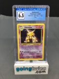 CGC Graded 1999 Pokemon Base Set Unlimited #1 ALAKAZAM Holofoil Rare Trading Card - EX-NM+ 6.5