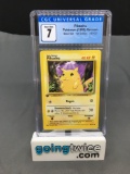 CGC Graded 1999 Pokemon Base Set 1st Edition German #58 PIKACHU Trading Card - NM 7