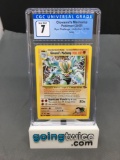 CGC Graded 2000 Pokemon Gym Challenge #6 GIOVANNI'S MACHAMP Holofoil Rare Trading Card - NM 7