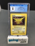 CGC Graded 1999 Pokemon Fossil #15 ZAPDOS ERROR Holo Pattern Rare Trading Card - NM-MT 8