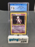 CGC Graded 1999 Pokemon Base Set Unlimited #10 MEWTWO Holofoil Rare Trading Card - NM+ 7.5