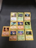 9 Card Lot of Vintage Pokemon Base Set Shadowless Trading Cards from Nice Collection Find!