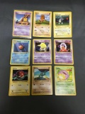 9 Card Lot of Vintage Pokemon Base Set Shadowless Trading Cards from Nice Collection Find!