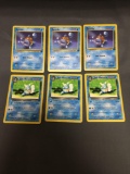 6 Card Lot of Vintage Pokemon Team Rocket SQUIRTLE and DARK WARTORTLE Trading Cards