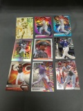 9 Card Lot of REFRACTOR and PRIZM Sports Cards with Rookies, Stars and More!