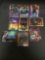 9 Card Lot of REFRACTOR & PRIZM Sports Cards with Rookies Stars and More!