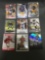 9 Card Lot of FOOTBALL ROOKIE CARDS with Stars and Newer Sets - HIGH BOOK VALUE!