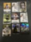 9 Card Lot of FOOTBALL ROOKIE CARDS with Stars and Newer Sets - HIGH BOOK VALUE!