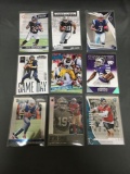 9 Card Lot of FOOTBALL ROOKIE CARDS with Stars and Newer Sets - HIGH BOOK VALUE!