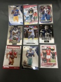 9 Card Lot of FOOTBALL ROOKIE CARDS with Stars and Newer Sets - HIGH BOOK VALUE!