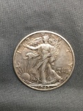 1942-D United States Walking Lberty Silver Half Dollar - 90% Silver Coin from Estate