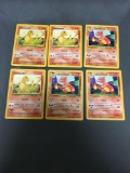 6 Card Lot of Vintage Pokemon starter CHARMANDER and Evolution CHARMELEON Trading Cards