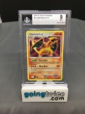 BGS Graded 2007 Pokemon Secret Wonders #3 CHARIZARD Holofoil Rare Trading Card - MINT 9 - HOLO BLEED