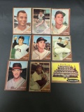 9 Card Lot of Vintage 1962 Topps Baseball Cards from Estate Collection