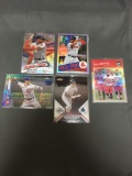 5 Card Lot of REFRACTORS & PRIZMS & SERIAL NUMBERED Sports Cards with Stars & Rookies
