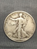 1937 United States Walking Liberty Silver Half Dollar - 90% Silver Coin from Estate