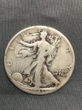 1943-D United States Walking Liberty Silver Half Dollar - 90% Silver Coin from Estate