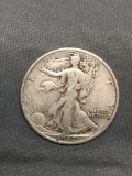 1942-D United States Walking Liberty Silver Half Dollar - 90% Silver Coin from Estate