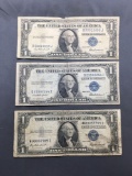 3 Count Lot of 1935 United States Washington $1 Silver Certificates - Bill Currency Notes