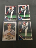 4 Card Lot of SHOHEI OHTANI Angels ROOKIE Baseball Cards from Collection