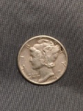 1945 United States Mercury Silver Dime - 90% Silver Coin from Estate Collection