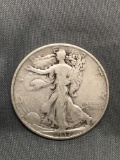 1937 United States Walking Lberty Silver Half Dollar - 90% Silver Coin from Estate