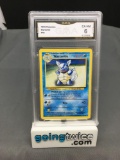 GMA Graded 1999 Pokemon Base Set Unlimited #42 WARTORTLE Trading Card - EX-NM 6
