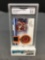 GMA Graded 2002 Playoff Football #42 PEYTON MANNING Jersey Trading Card - NM-MT+ 8.5