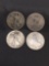 4 Count Lot of Unreadable Date WALKING LIBERTY Silver Half Dollars - 90% Silver Coins from Estate