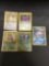 5 Card Lot of Vintage Pokemon Holofoil Rare Trading Cards from a Collection Find!
