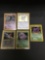 5 Card Lot of Vintage Pokemon Holofoil Rare Trading Cards from a Collection Find!