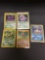 5 Card Lot of Vintage Pokemon Holofoil Rare Trading Cards from a Collection Find!