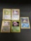 5 Card Lot of Vintage Pokemon Holofoil Rare Trading Cards from a Collection Find!