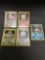 5 Card Lot of Vintage Pokemon Holofoil Rare Trading Cards from a Collection Find!