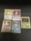 5 Card Lot of Vintage Pokemon Holofoil Rare Trading Cards from a Collection Find!