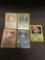 5 Card Lot of Vintage Pokemon Holofoil Rare Trading Cards from a Collection Find!